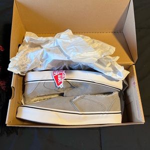 Sherpa Lined Gray Slip-on Vans
